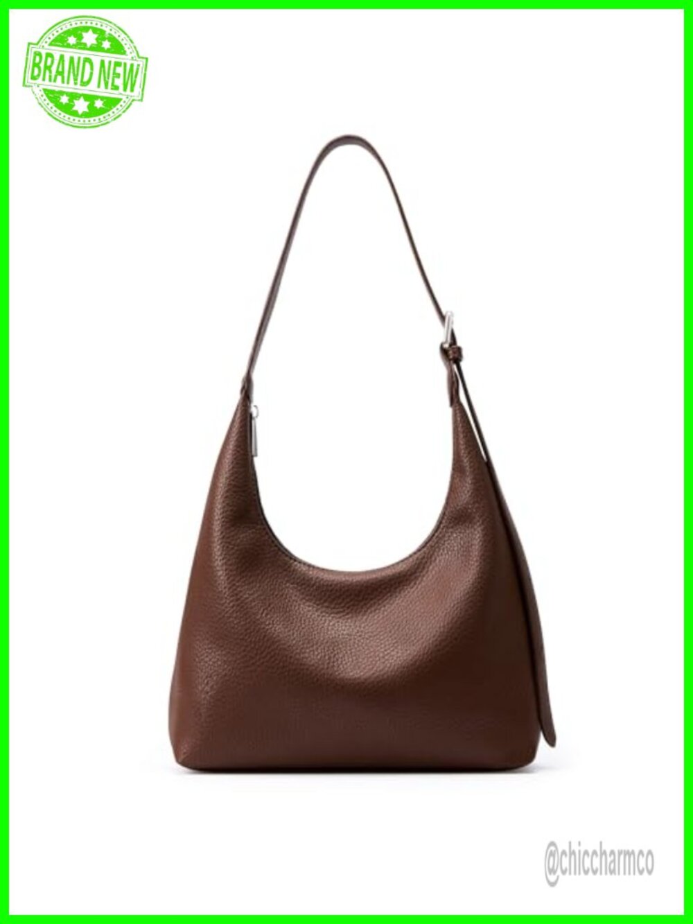 Vegan Leather Hobo Tote Bag Adjustable Crossbody Zipper Everyday Handbag